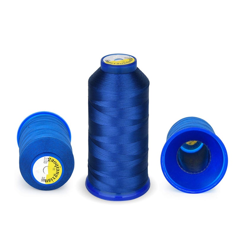 pestor Heavy Duty Thread 1800Yards Size T70#69 210D/3 All Purpose High Strength Polyester Sewing Thread for Weaves, Upholstery, Jeans and Weaving Hair, Drapery, Beading, Purses, Leather (Royal Blue) - Image 2